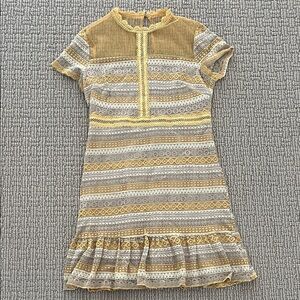 Francesca's Collections Yellow and Cream Mini Dress